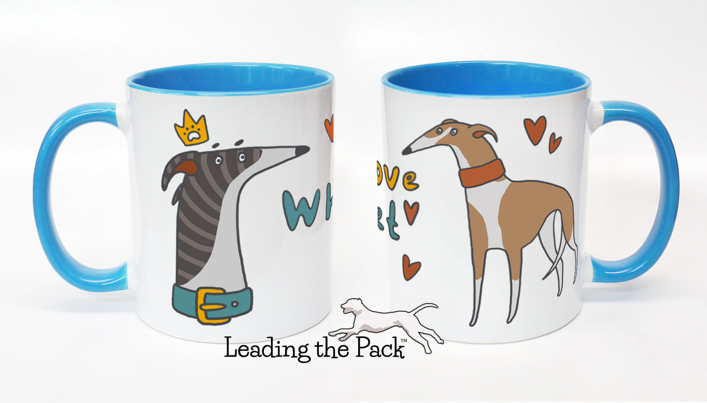 I love my whippet cartoon mug