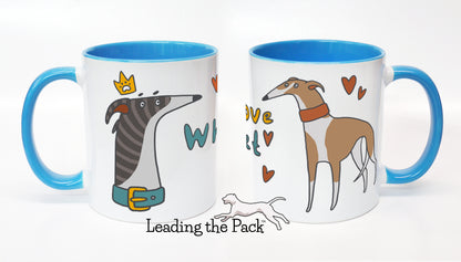 I love my whippet cartoon mug