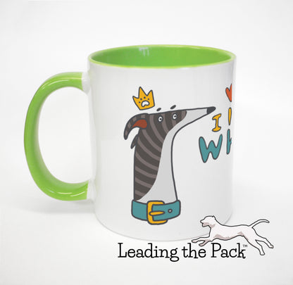 I love my whippet cartoon mug