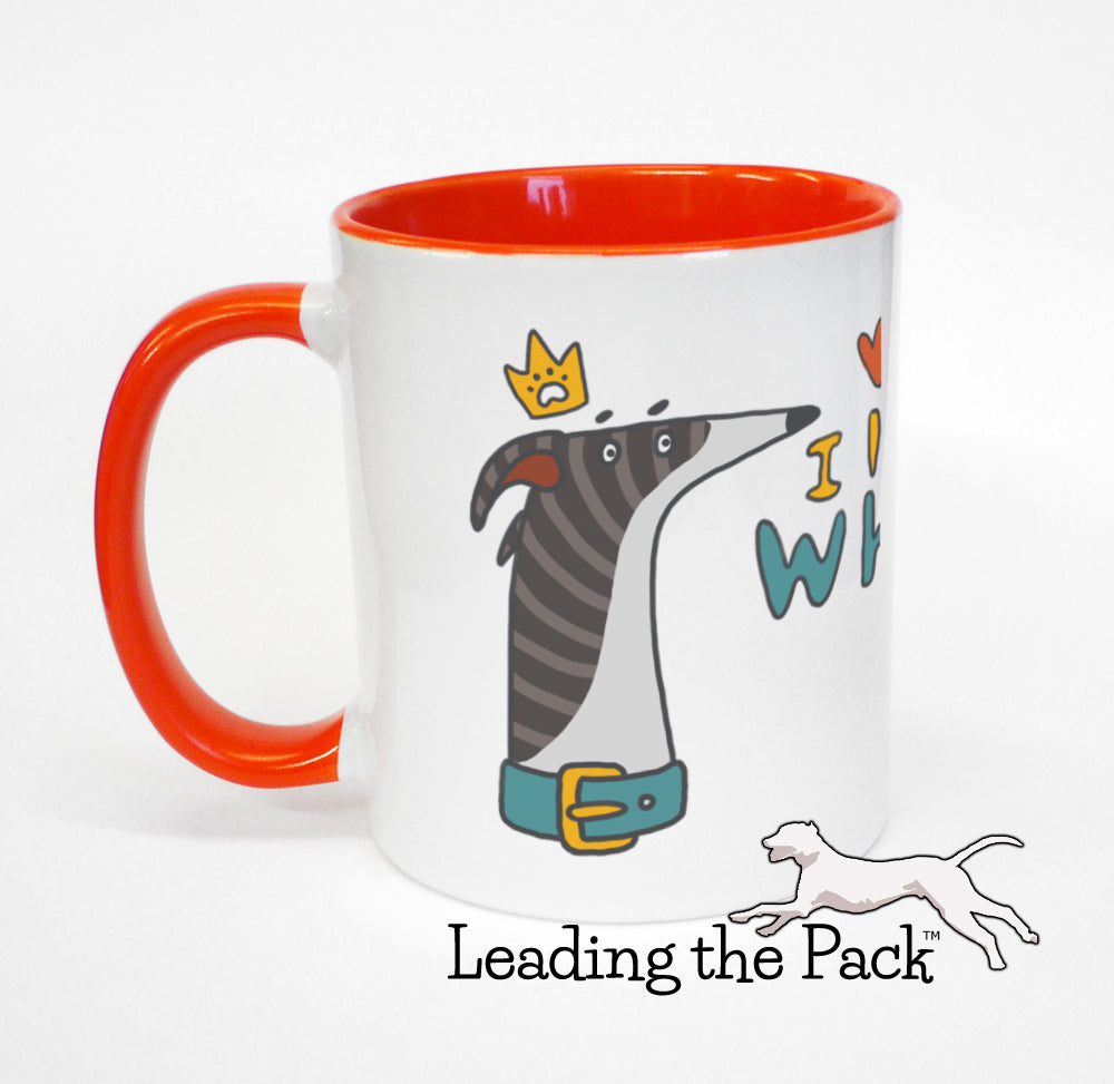 I love my whippet cartoon mug