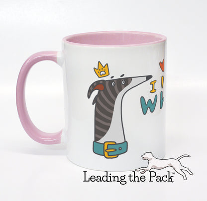 I love my whippet cartoon mug