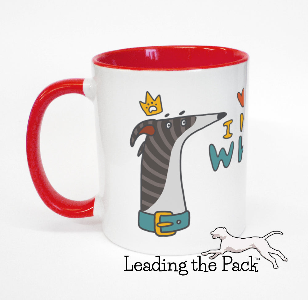 I love my whippet cartoon mug