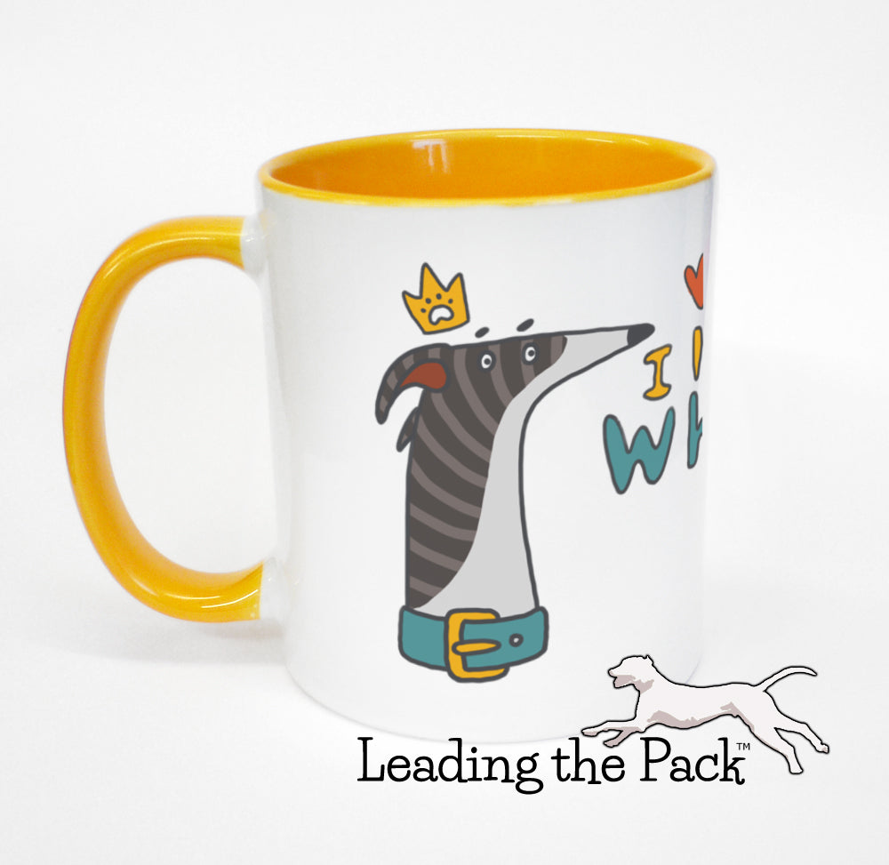 I love my whippet cartoon mug