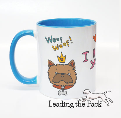 I love my yorkie cartoon mug