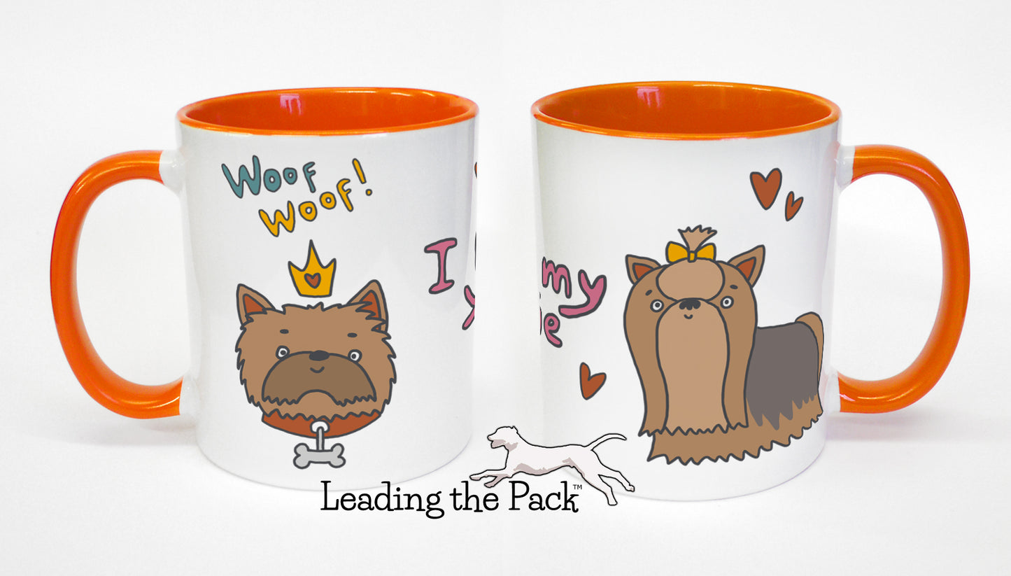 I love my yorkie cartoon mug